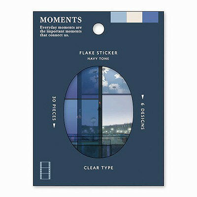 MindWave マインドウェイブ モーメンツフレークステッカー 81357ネイビー（10セット）