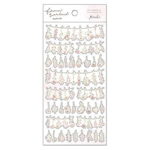 MindWave マインドウェイブ フラワーガーランド　ナチュラルステッカー　８１４８１　ｐｉｎｋ（10セット）