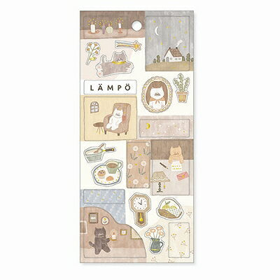 MindWave マインドウェイブ ランポステッカー　８１６４６　ねこと夜（10セット）