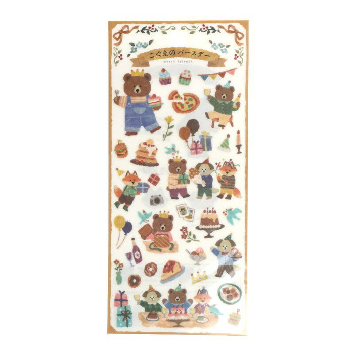 MindWave マインドウェイブ メリーフレンズステッカー　８１９０８　こぐまのバースデー（10セット）
