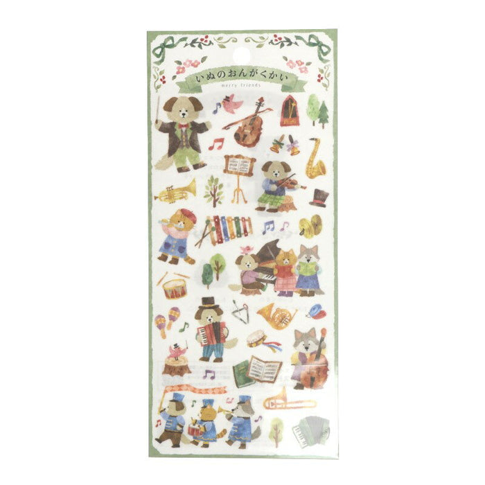 MindWave マインドウェイブ メリーフレンズステッカー　８１９１３　いぬのおんがくかい（10セット）