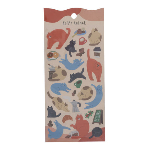 MindWave マインドウェイブ ペピーアニマルステッカー 82113 タンモウネコ（10セット）