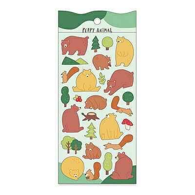 MindWave マインドウェイブ ペピーアニマルステッカー 82116 クマ（10セット）