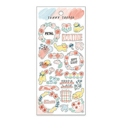 MindWave マインドウェイブ サニースケッチステッカー 82127 ピンク（10セット）