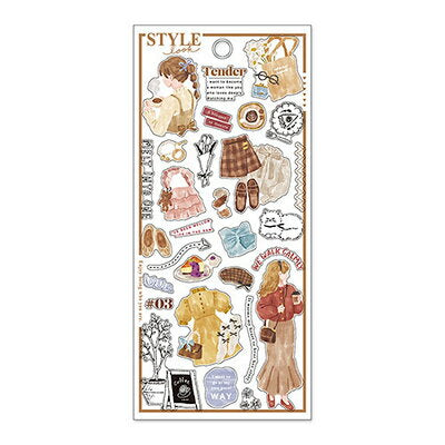 MindWave マインドウェイブ スタイルルックステッカー カフェ 82307（10セット）