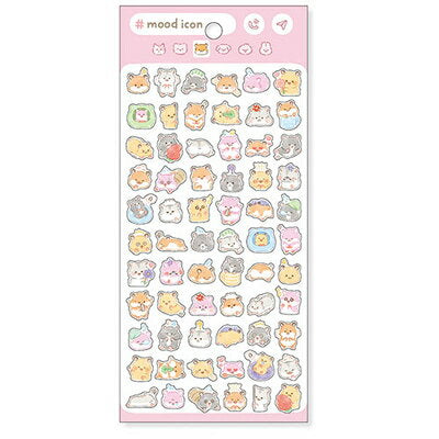 MindWave マインドウェイブ ムードアイコンステッカー ハムスター 82499（10セット）