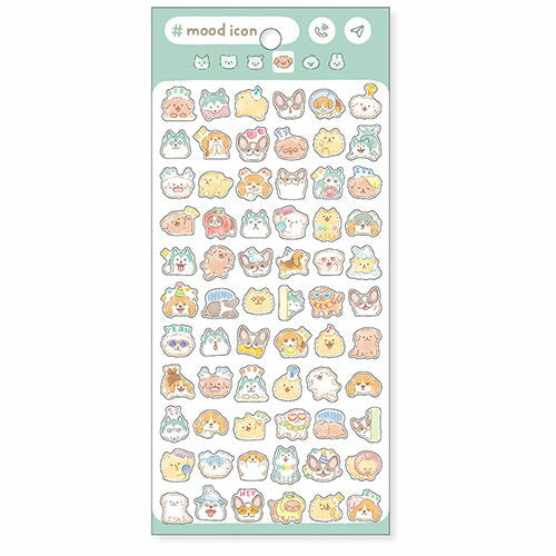 MindWave マインドウェイブ ムードアイコンステッカー イヌ 82500（10セット）
