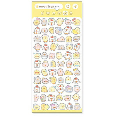 MindWave マインドウェイブ ムードアイコンステッカー ヒヨコ 82501（10セット）