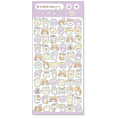 MindWave マインドウェイブ ムードアイコンステッカー ウサギ 82502（10セット）