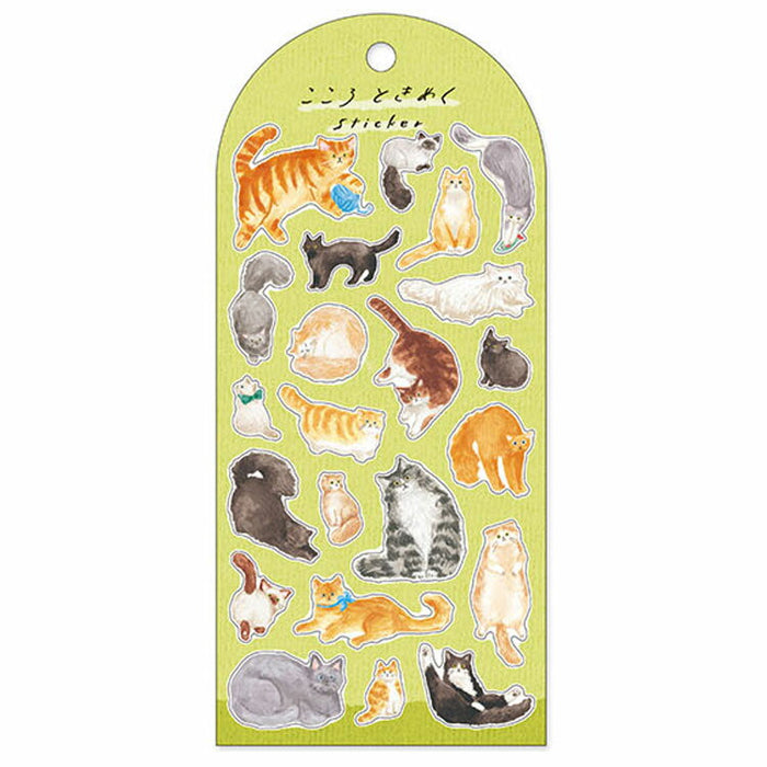 MindWave マインドウェイブ ココロトキメクステッカー ネコ 82509（10セット）