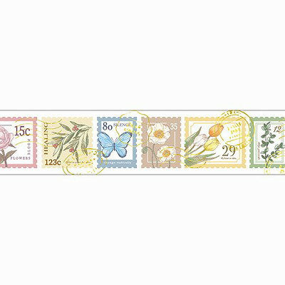 MindWave マインドウェイブ クリアテープ　箔押し　３０ｍｍ幅　９５１６７　ｆｌｏｗｅｒ　ｓｔａｍｐ（6セット）