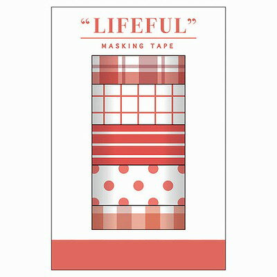 MindWave マインドウェイブ ライフフル　マスキングテープ　ボックスセット　９５１７３　ｒｅｄ　ｌｉｆｅ（6セット）