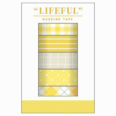 MindWave マインドウェイブ ライフフル　マスキングテープ　ボックスセット　９５１７４　ｙｅｌｌｏｗ　ｌｉｆｅ（6セット）