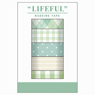 MindWave マインドウェイブ ライフフル　マスキングテープ　ボックスセット　９５１７５　ｇｒｅｅｎ　ｌｉｆｅ（6セット）