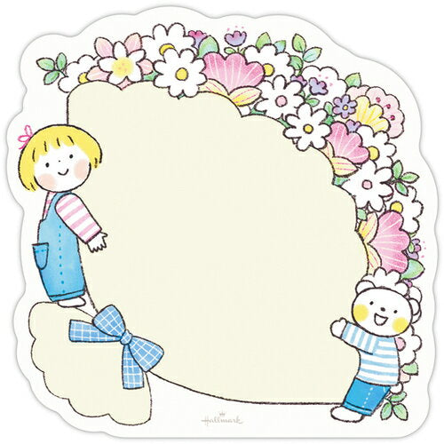 Japan Hallmark Haru-chan y Fu-kun Flowers [Bloc de notas troquelado/Buenos amigos] 848866 4961099848866 (Juego de 6)