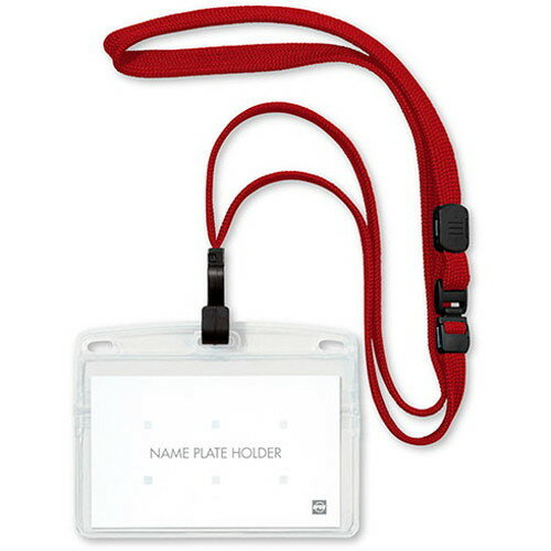 オープン_名札フックヨコ名刺１マイ NL-22P-RD /4970115566660（10セット）