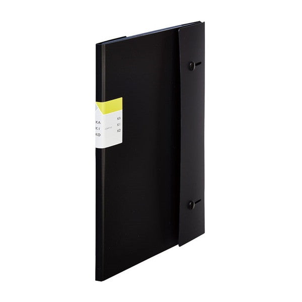 キングジム_クリアーファイル カキコ ジャバラタイプ 16ポケットA4 タテ型黒 8612-BLACK /4971660059973（10セット）