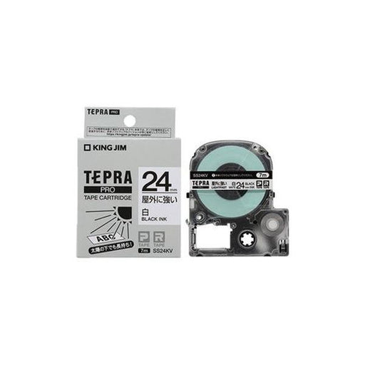 KING JIM テプラPROテ－プ屋外に強い白/黒文字 SS24KV キングジム 4971660776740