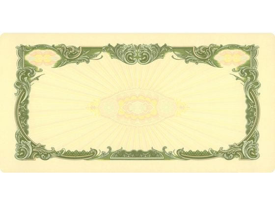 日本法令 株券用紙 （定形判 草色・飾り枠のみ）10 枚　裏面なし 株券 11( 新 )  4976075991511