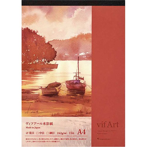 S104VA ヴィフアール水彩紙パッド 荒目A4 S104VA(15枚入) マルマン 4979093104505（5セット）
