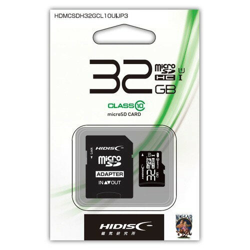 HDMCSD32GJP3　HIDISC microSDHCカード 32GB Class10 UHS-1 HDMCSDH32GCL10UIJP3 磁気研究所 4984279232446
