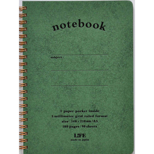 ライフ ノートＡ５緑 N190B 4990168050541（3セット）