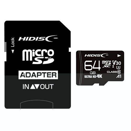 HIDISC microSDXCカード 64GB HDMCSDX64GCL10V30 4984279652039