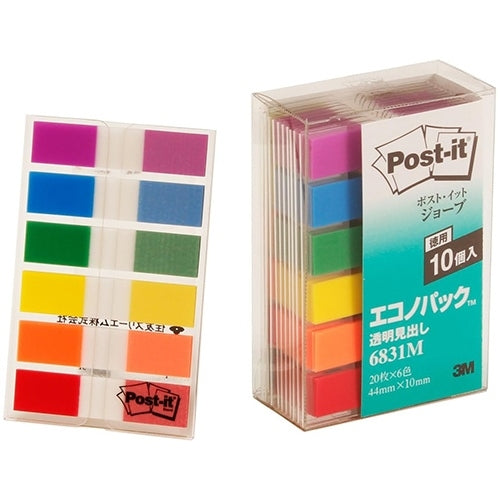 スリーエムジャパン Post-it 6831M 透明見出し 混色 10冊