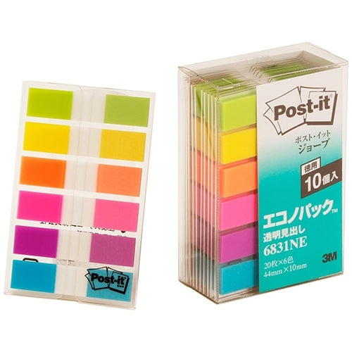 Ten 3M Japan Post-it 6831NE transparence entry compound color