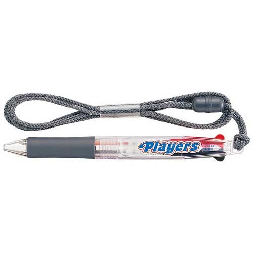 Two colors of ball-point pen SE382.T transparence with MITSUBISHI PENCIL strap