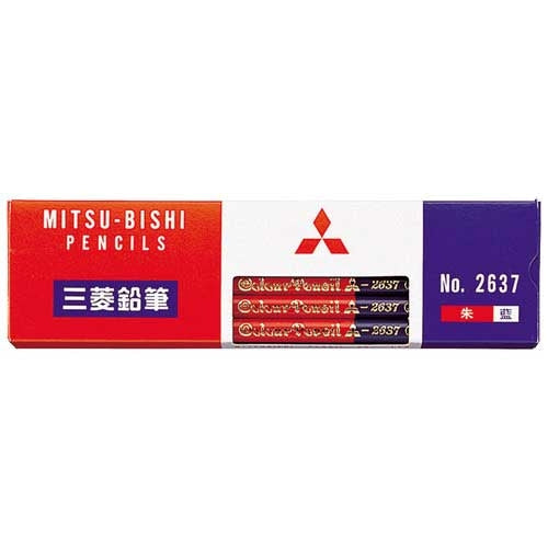 MITSUBISHI PENCIL colored pencil K2637 vermilion indigo plant 7:3 12 Motoiri