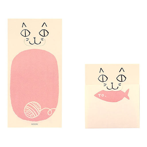 11428006 ミドリ 付せん紙 ひみつ ネコ 11428 デザインフィル 4902805114288（5セット）