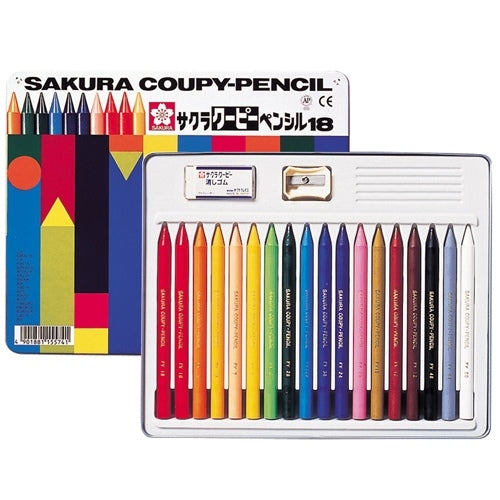 Canned サクラクレパスクーピーペンシル FY18 18 colors case