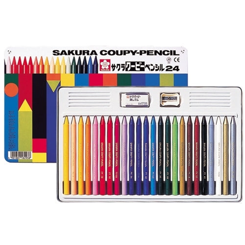 サクラクレパス クーピーペンシル FY24 24色 缶入 4901881182938