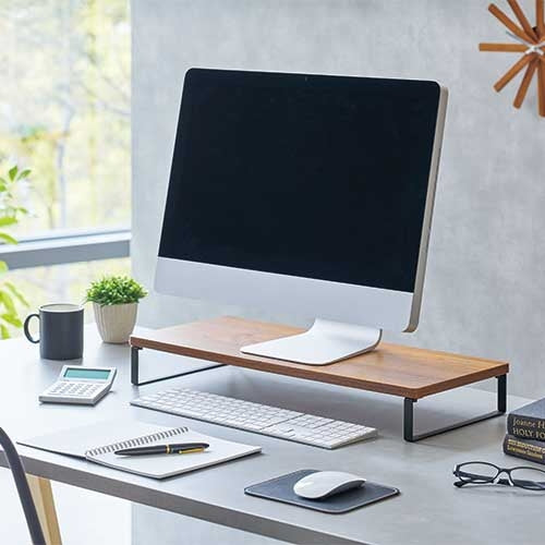 LIHITLAB. ＭＤＦ机上台 幅590mm A8001-9 ブラウン 4903419845094