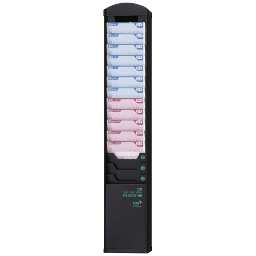 Max Time Card Rack Antibacterial 15 People Black ER-RB15/AB 4902870864651