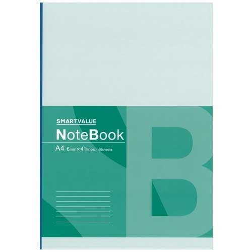スマートバリュー 再生紙ノート A4 B罫1冊 P068J 4547345054948
