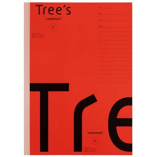 日本ノート Tree s B5 Pメモリ A罫30枚レッド 4901470068278