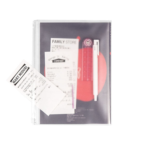 かんたん家計簿 A5 月間 りんご柄 デザインフィル 4902805123907