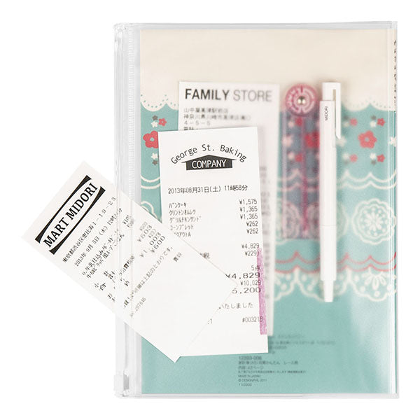 家計簿 A5 月間 かんたん家計簿 レース柄 デザインフィル 4902805123938