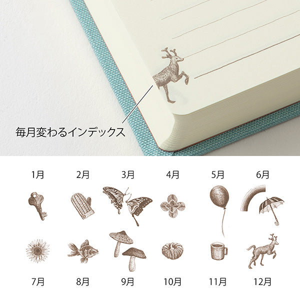 Midori/12394006_Diary 3 years continuous door light blue/4902805123945