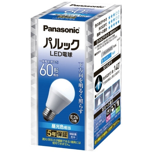 LED電球60形 E26 下方向 昼光色 Ｐａｎａｓｏｎｉｃ 4549980522875