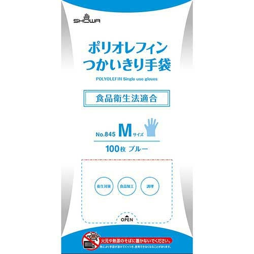 ショーワグローブ 845 ポリオレフィンつかいきり手袋 100枚 M 4901792039413