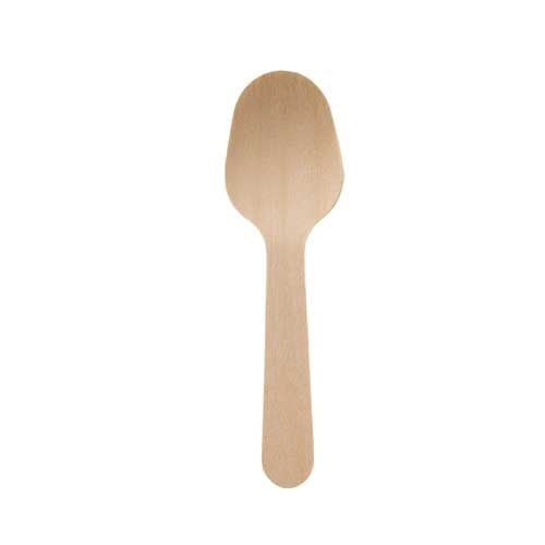 Cuchara de postre de madera en bolsa 8,5cm 100 piezas Sunup 4901627067949