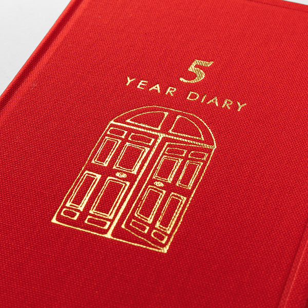 Midori/12851006_Diary 5 years continuous door red/4902805128513