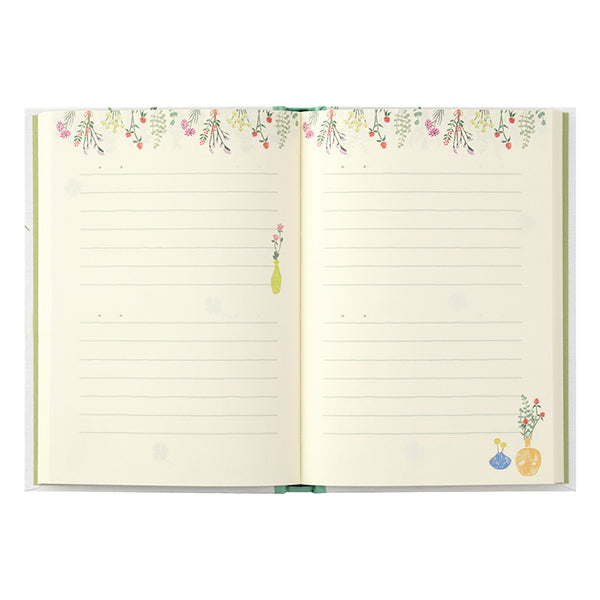 12879006 ミドリ 日記 ドライフラワー柄 12879006 デザインフィル 4902805128797（3セット）