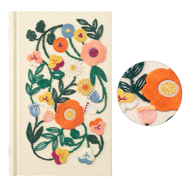 Midori/12883006_Diary 5 years continuous embroidery floral pattern beige/4902805128834