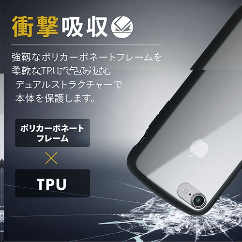 ELECOM iPhone SE TOUGH SLIM LITE Black 4549550244183