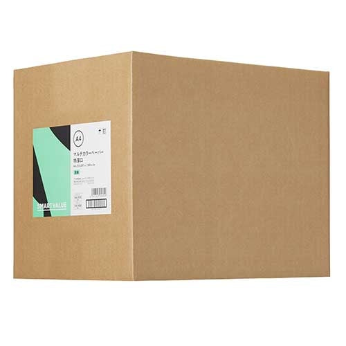 スマートバリュー カラーペーパー特厚口A4 浅黄1500枚A281J-4 4547345056959