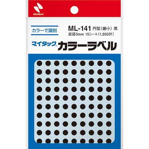 Etichetta colorata Nichiban MiTac ML-141 Nera 5 mm
